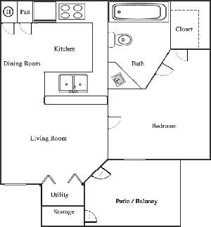 One Bedroom / One Bath - 700 Sq. Ft.*